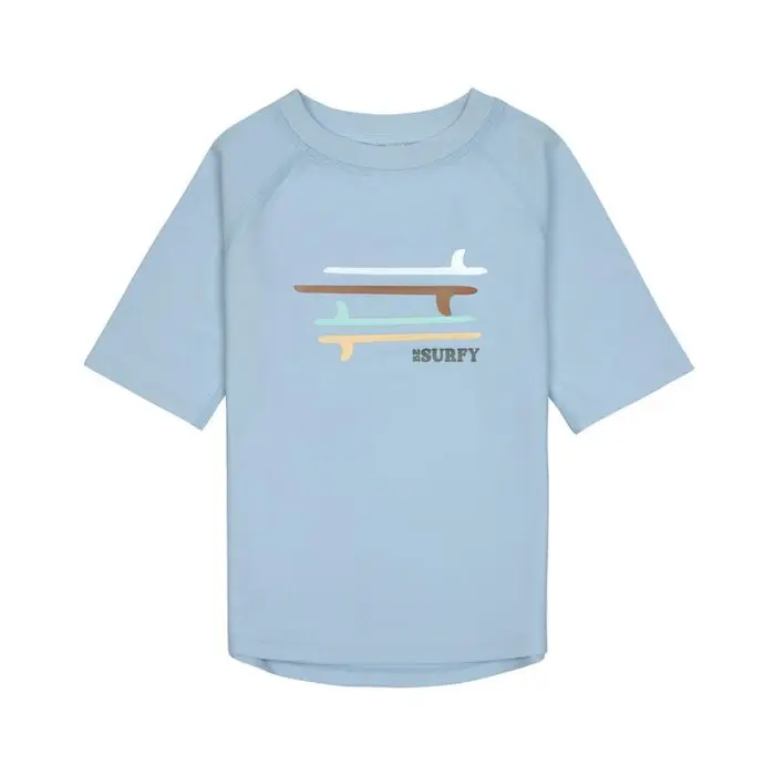 Maglia manica corta protezione UPF 60+ Surfboards Sky Blue