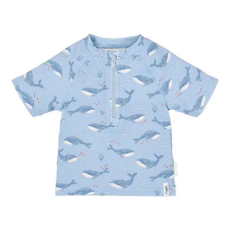 Maglietta da Bagno a Maniche Corte 'Ocean Splash' (Protezione UPF40+ e Zip)