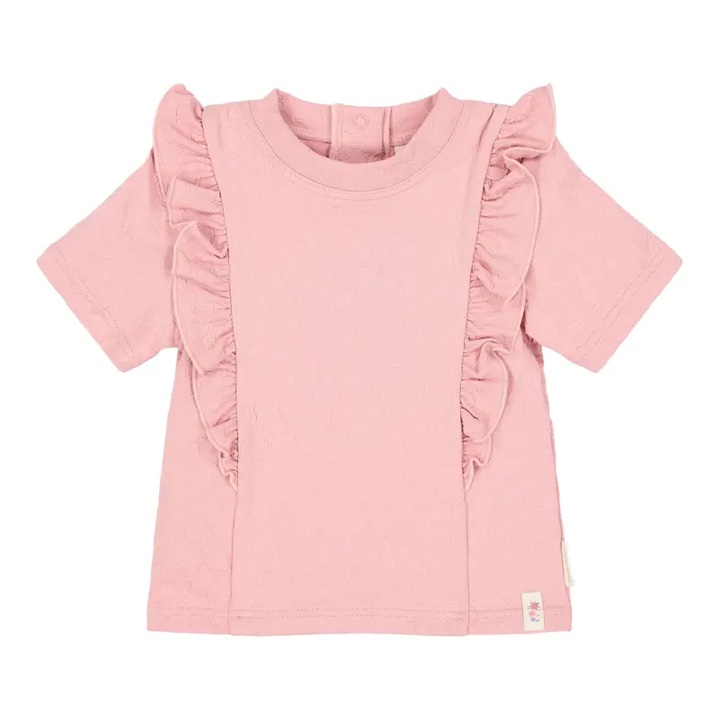Maglietta da Bagno Bimba 'Dreamy Pink Rose' (Tessuto 3D e Bottoni a Pressione)