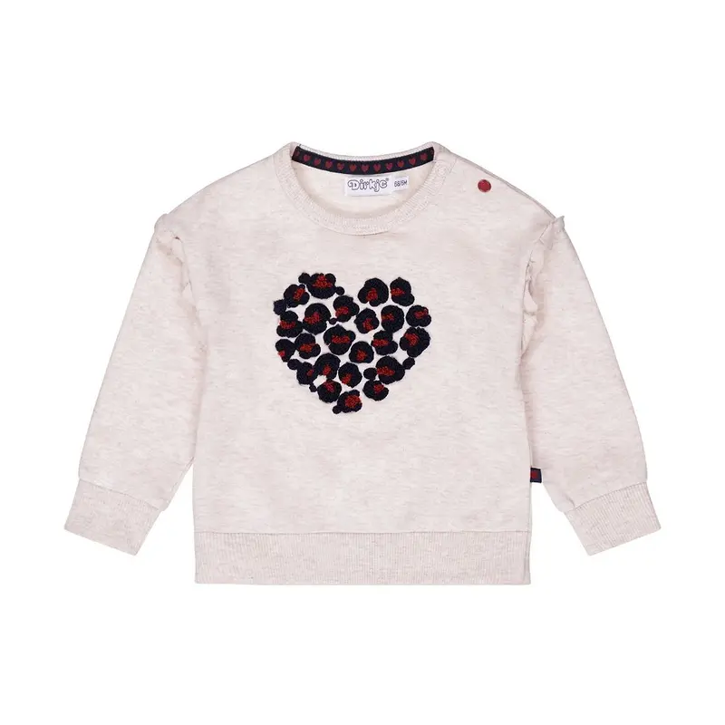 Maglione bambina Dirkje beige cuore grigio