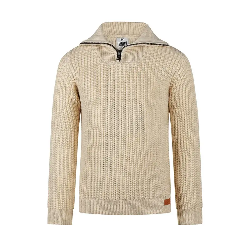 Maglione bambino cerniera Koko Noko bianco lavorato a maglia