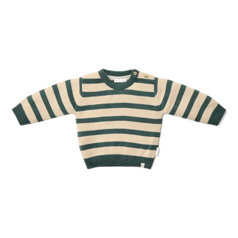 Maglione lavorato a maglia Little Dutch Balsam Green Stripe