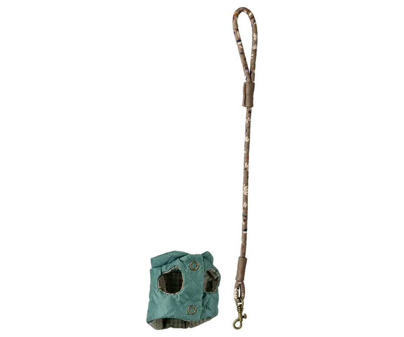Maileg Pettorina e Guinzaglio per Cuccioli – Menta Scuro