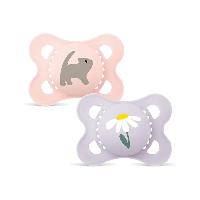 MAM Original ciucci,2-6 mesi, set di 2 GROUNDING IN NATURE rosa
