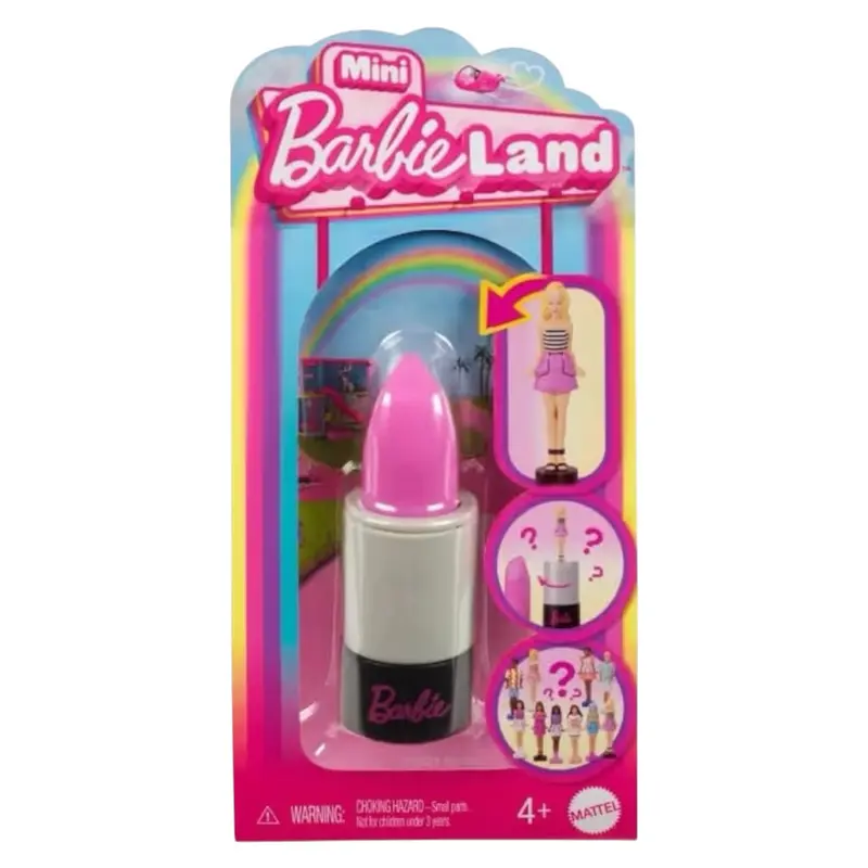 Mattel Barbie Mini BarbieLand Fashionistas Bambola 3,8 cm a Sorpresa in Tubetto Rossetto
