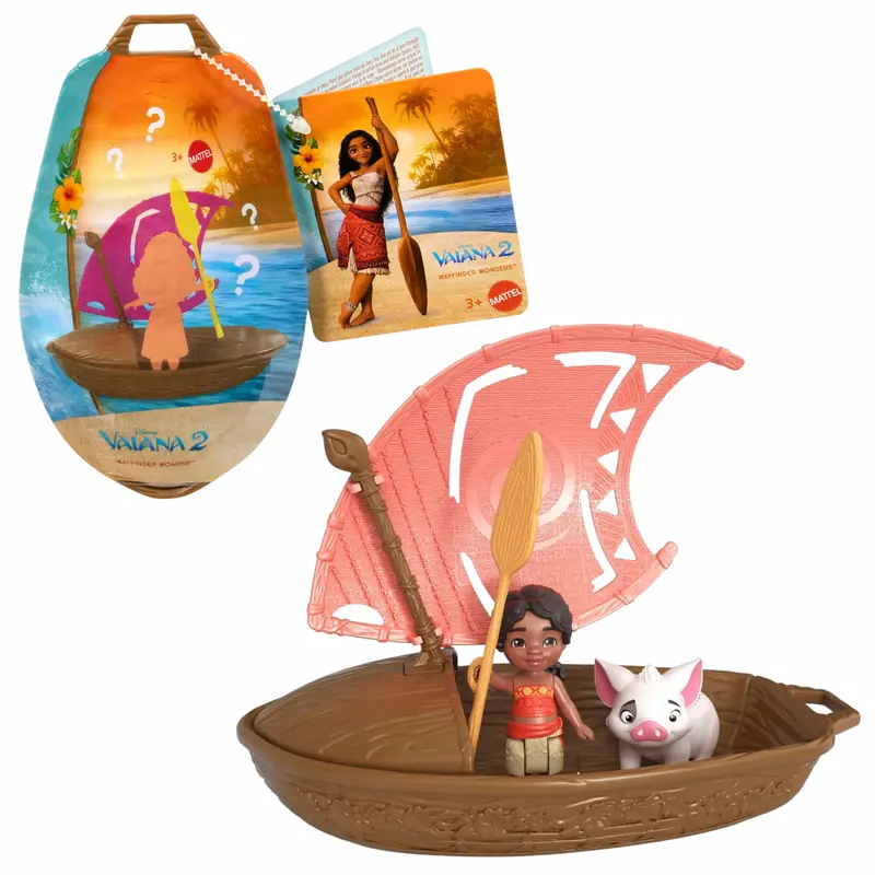 Mattel Disney Oceania 2 Set Mini Bambola Sorpresa con Canoa