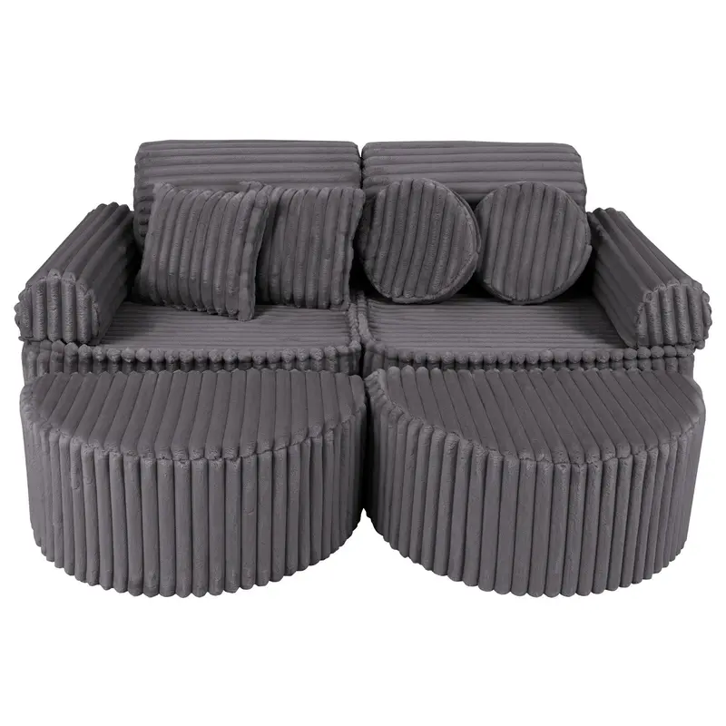 Medium Modular Sofa for Kids - Churros Jurassic Grey Plus