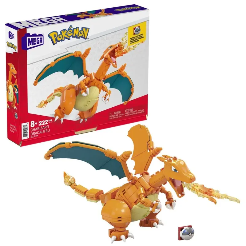 Mega Pokemon Charizard Da Costruire 40x30x10 cm 222 Pezzi GWY77