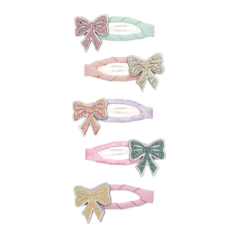 Mimi & Lula Sparkle Bow Mini Clic Clacs – Set 5 Fermagli Glitter per Bambina