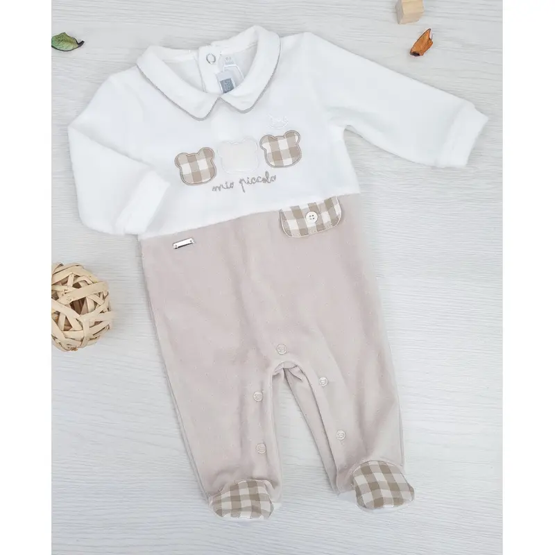 Mio Piccolo Tutina Neonato In Ciniglia 933C Tortora