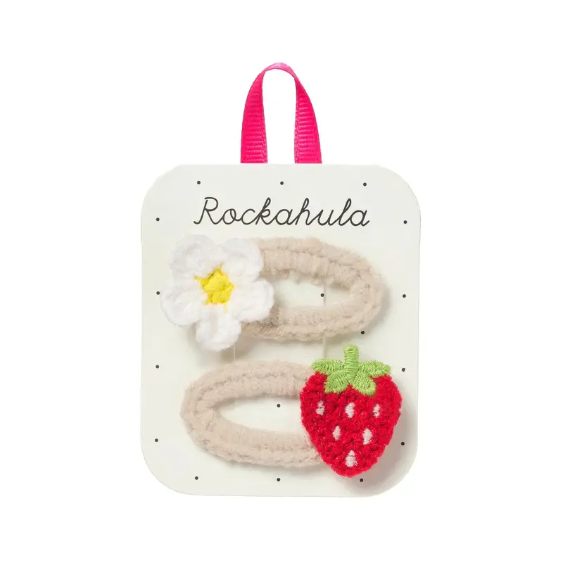 Mollette per Capelli Bambina Rockahula Crochet Daisy and Strawberry – Set 2