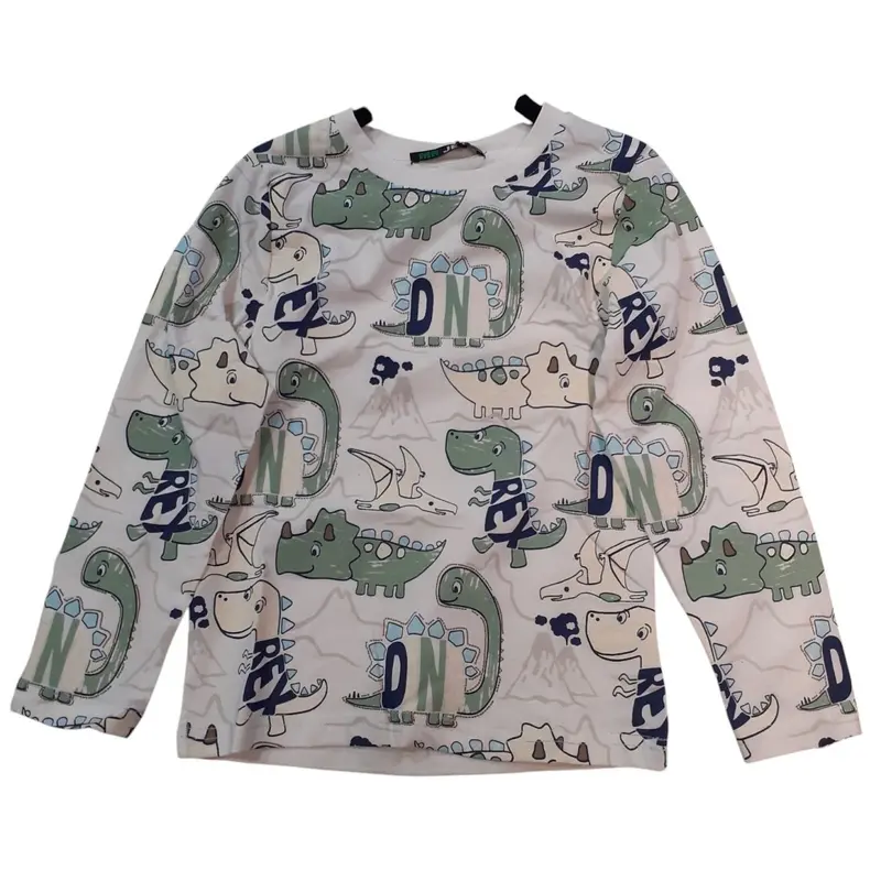 MR Jek T-Shirt Bambino Bianco Verde 1-5 Anni DS-8348