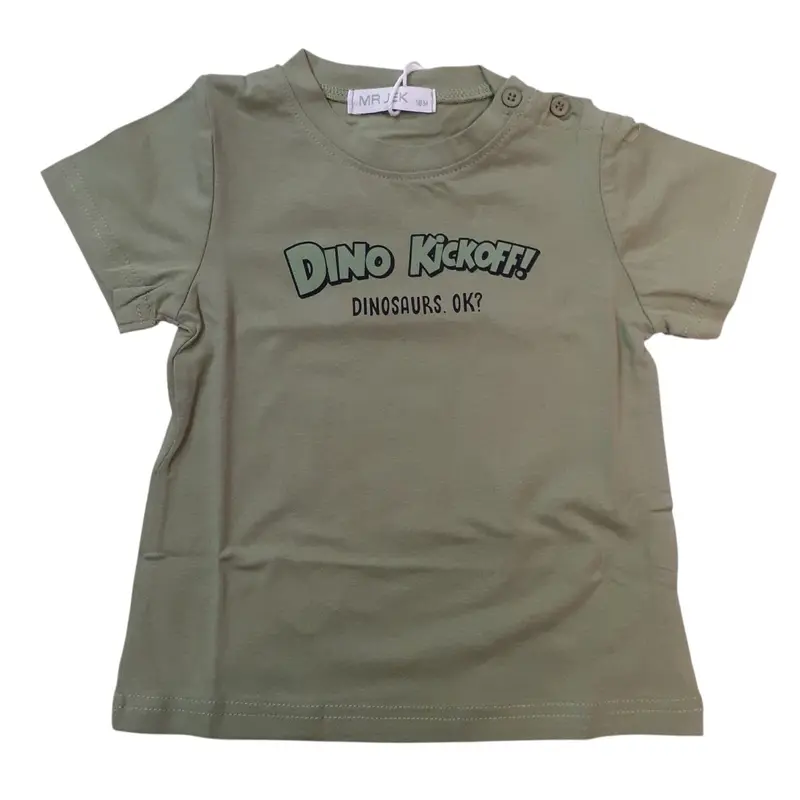 MR Jek T-Shirt Bambino Colore Verde Fantasia Dinosauro JA2501