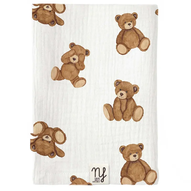 Mussola per neonato in doppia garza di Cotone (Multiuso e Made in Italy) - 90x65cm