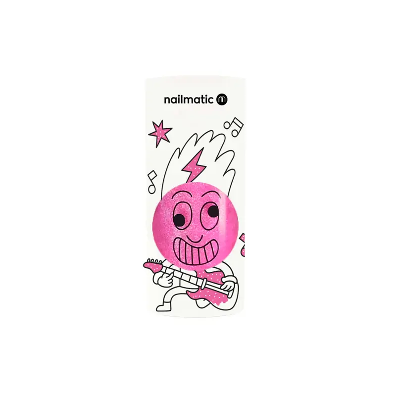 Nailmatic Smalto Bambina Lavabile Rosa Fluo Glitter 8 ml - Pinky