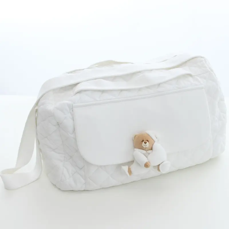 Nanan - Borsa Mamma bianca Tato in tessuto