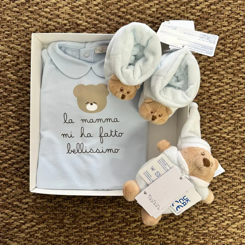 Nanan set regalo nascita 3 pezzi Azzurro