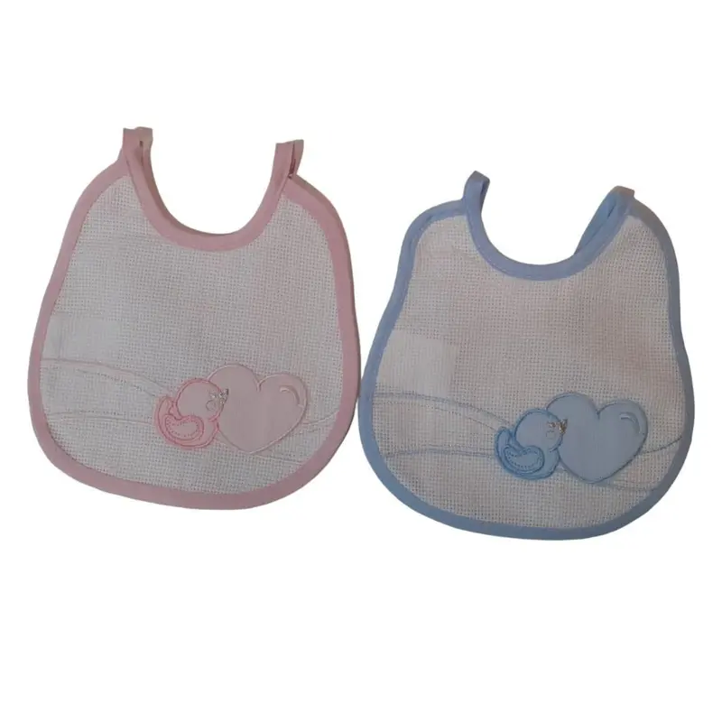 Nancy Baby Bavaglini Bavette da Ricamare Rosa-Azzurro Art.365/8