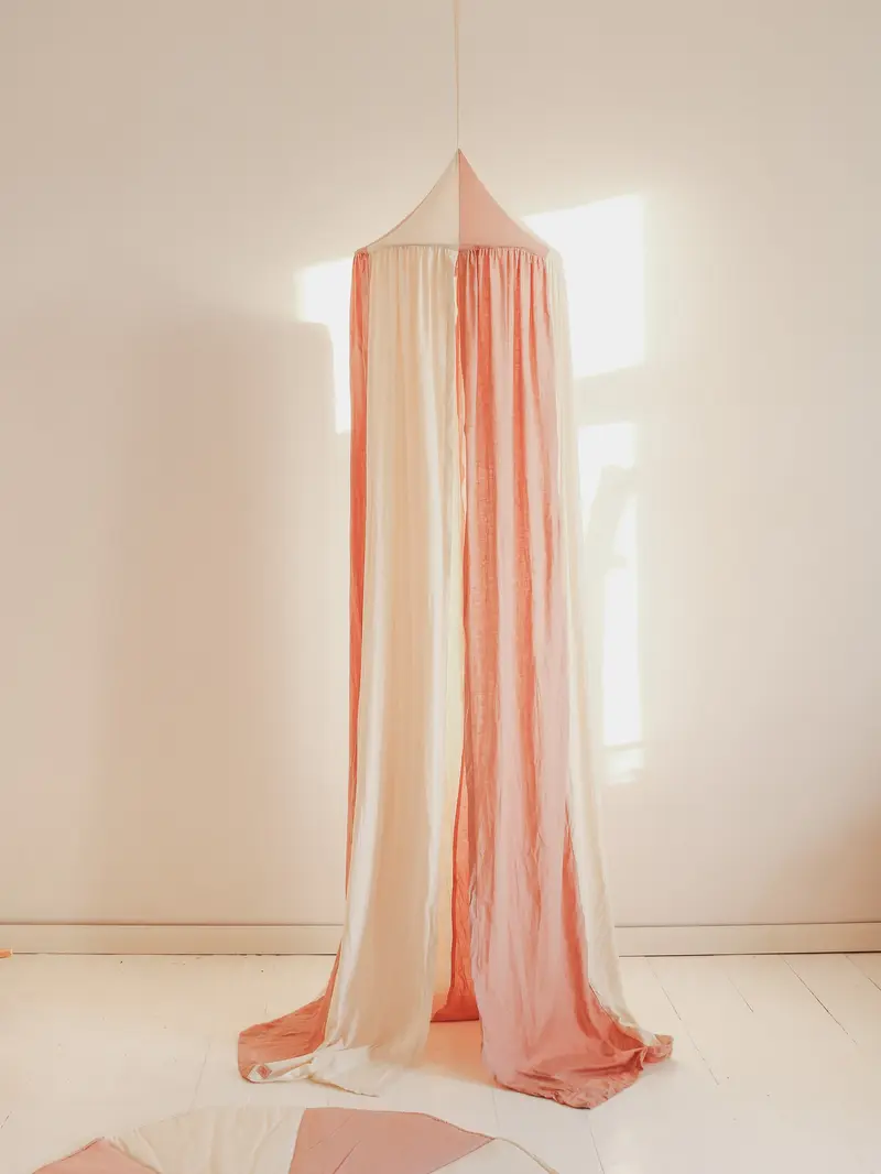 Organic Cotton and Linen Canopy 240 cm - Powder Pink