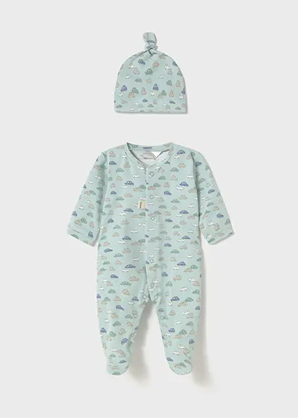 Pagliaccetto lungo neonato con cappello