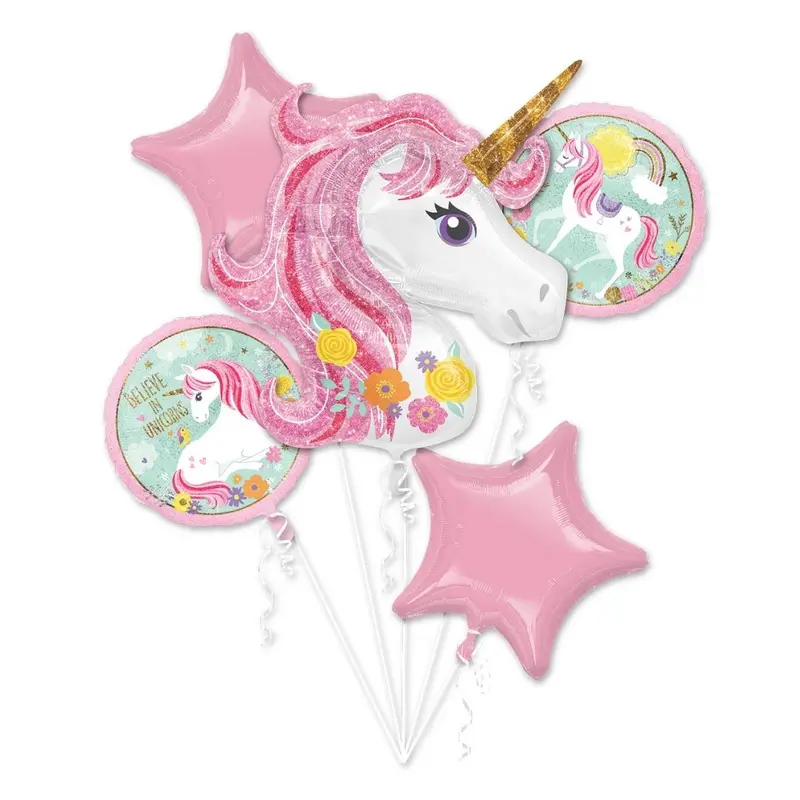 Palloncini foil Bouquet Unicorno