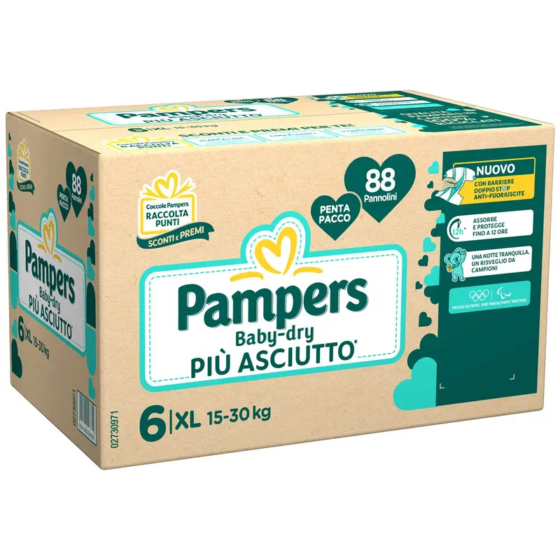 Pampers - Baby Dry Pentapack XL 88 PZ