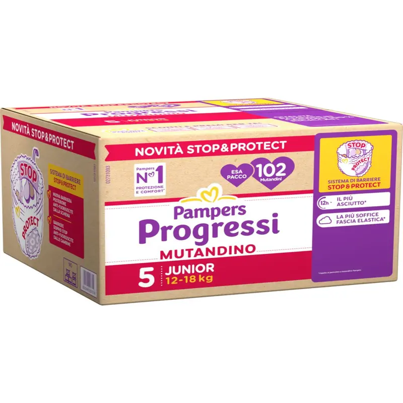 Pampers - Pannolini Progressi Mutandini ESA JUNIOR Taglia 5 x 102
