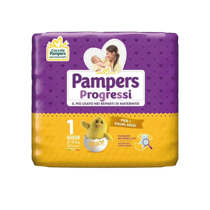 Pampers - Pannolini Progressi Pacco Singolo Taglia 1 Newborn 28pz