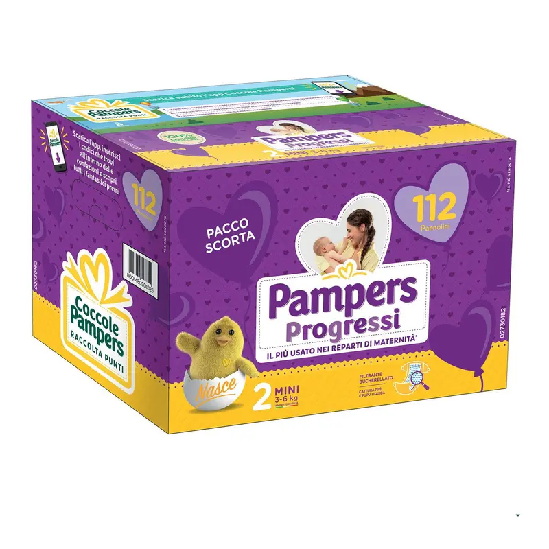 Pampers - Progressi Quadripack Taglia 2 Mini 112pz