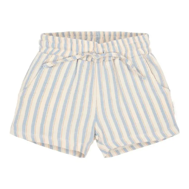 Pantaloncini Corti in Mussola di Cotone Biologico - Righe Multicolore