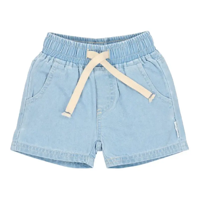 Pantaloncini Corti Jeans Bambino in Denim Leggero - Cotone Biologico