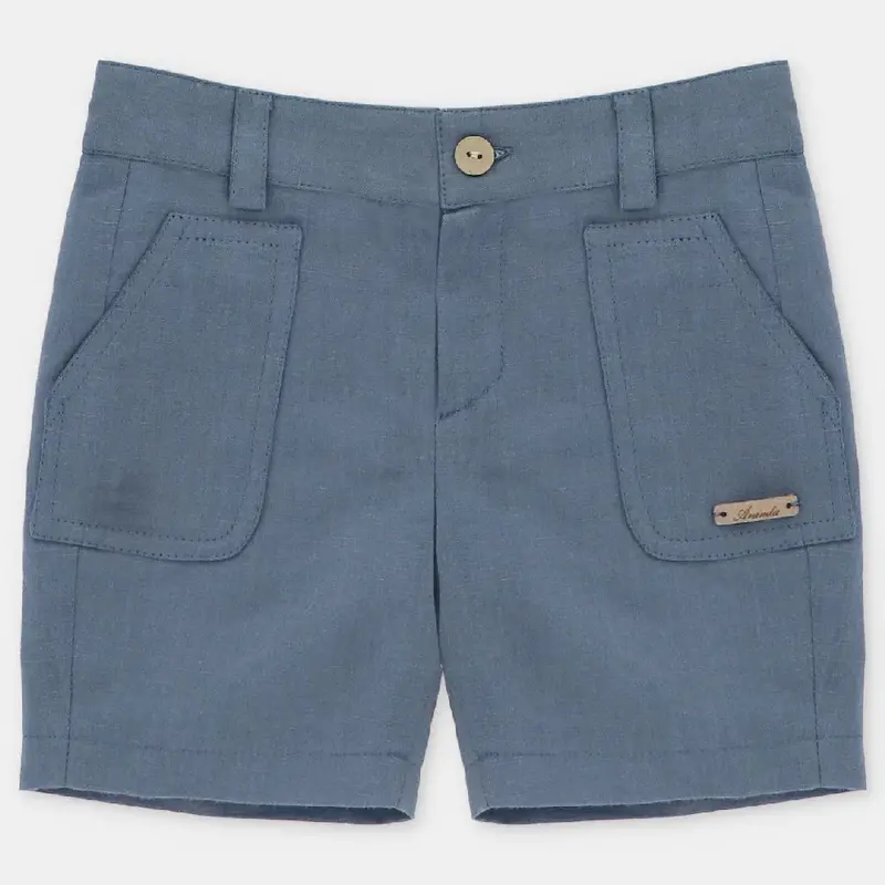 Pantaloni corti in tessuto - Blu
