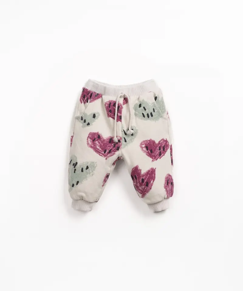 Pantaloni in pile stampato - 70% Cotone BIO