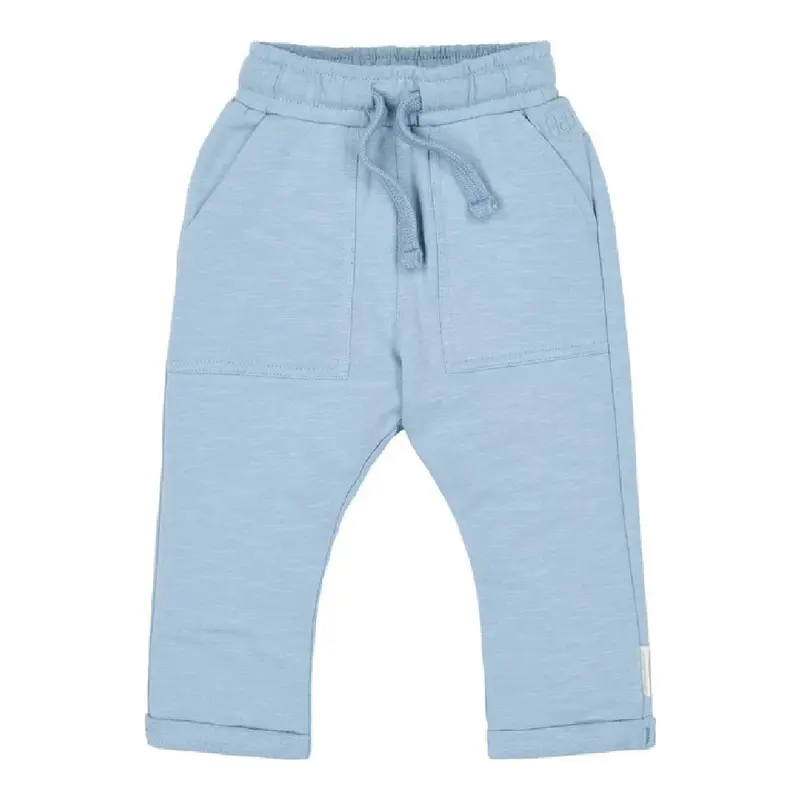 Pantaloni Sportivi Bambino in Felpa Leggera di Cotone Biologico - Steel Blue