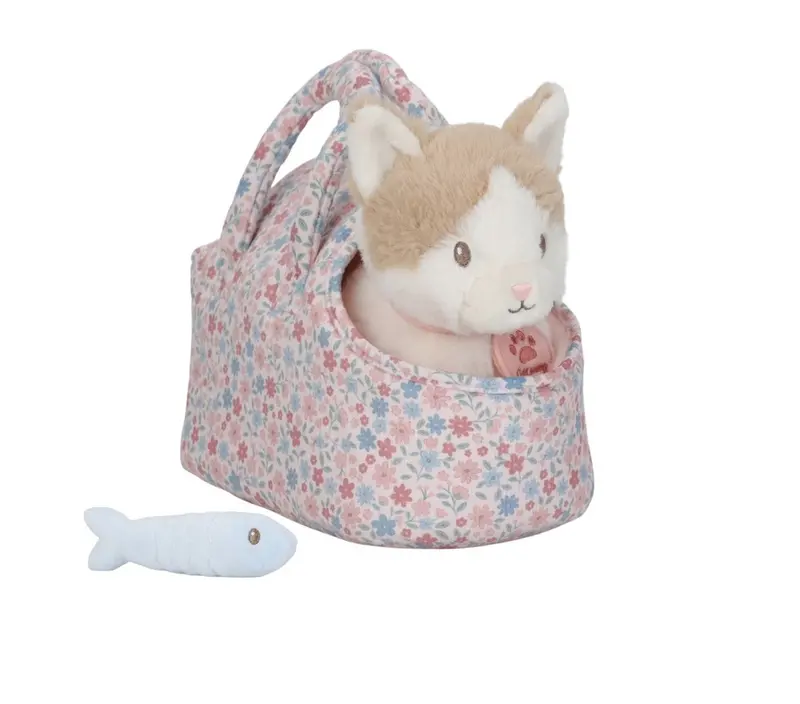 Peluche gatto Marley con trasportino
