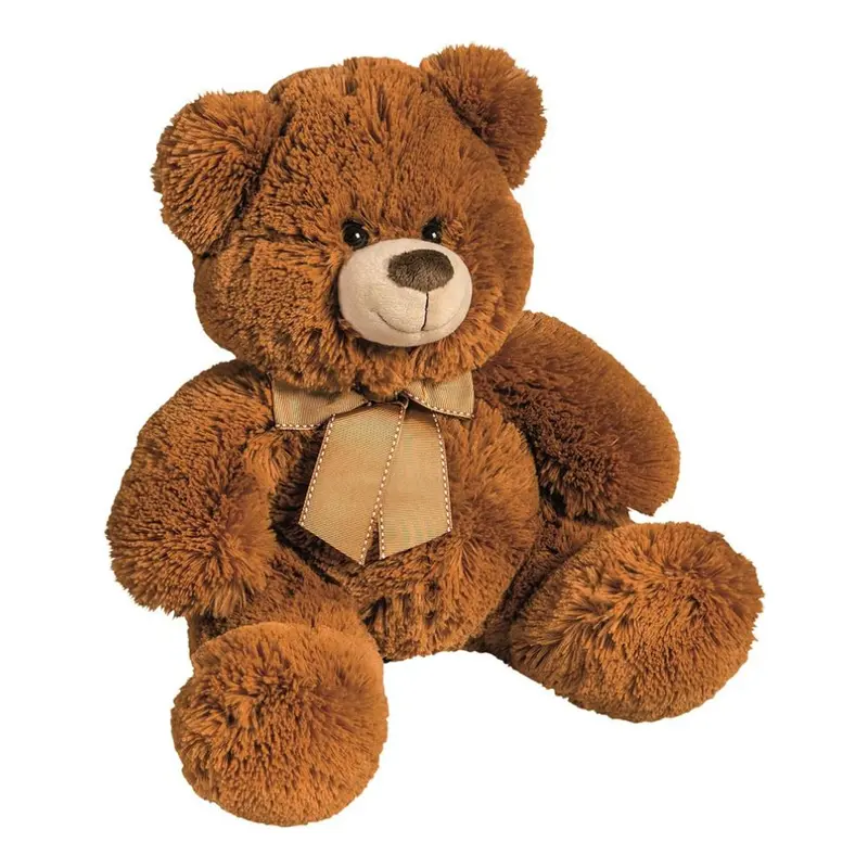 Peluche Orso Marrone con Fiocco Dorato 45 cm
