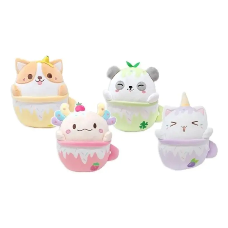 Peluche Squishy Animali in Tazza 25 cm, 4 Modelli