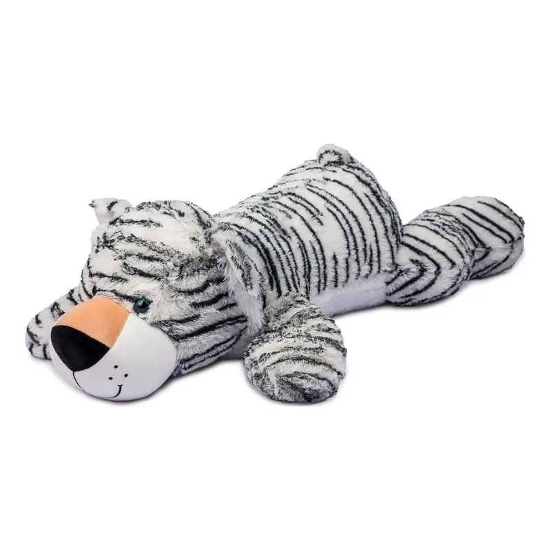 Peluche Tigre Bianca Bengala Stesa con Occhi Glitter 100 cm