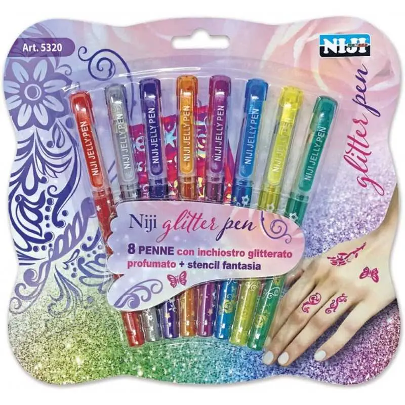 Penna Tatoo Lavabile Assortito Blister 8 Pezzi Niji 5320