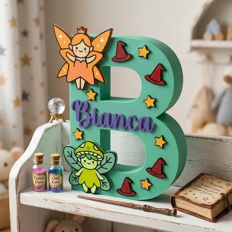 Personalisierter Dekorativer Buchstabe Magie & Fantasy mit Name