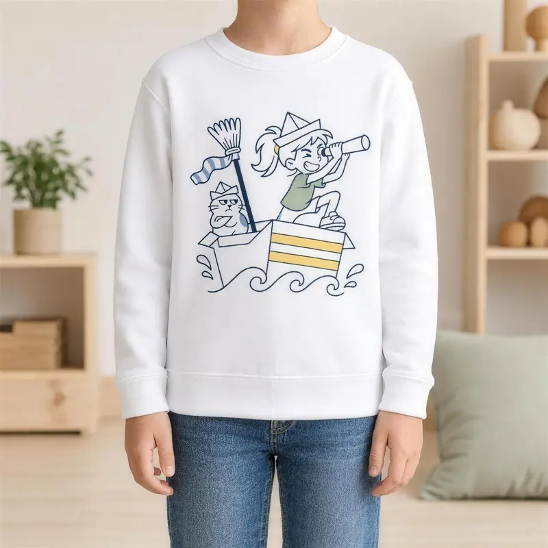 Personalisiertes Kinder-Sweatshirt mit Motiv – Handarbeit aus Italien