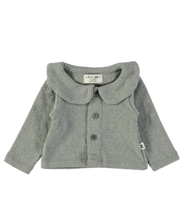 Petit Indi - cardigan grigio collo