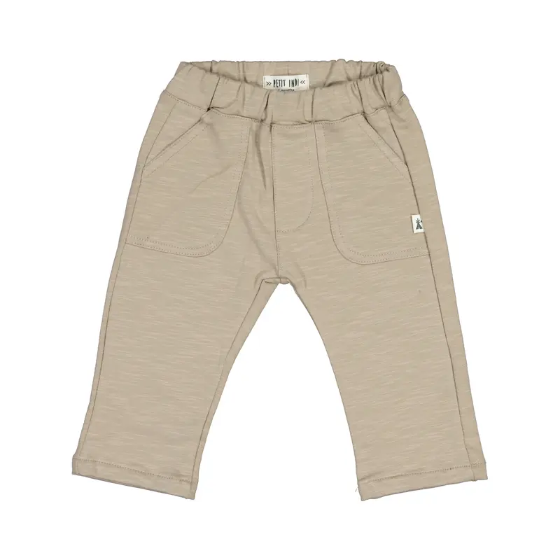 Petit indi - pantalone tortora felpato