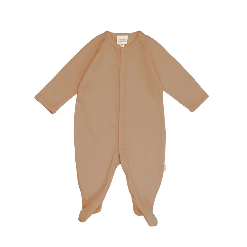Pigiama in lana merino e seta - con piedini