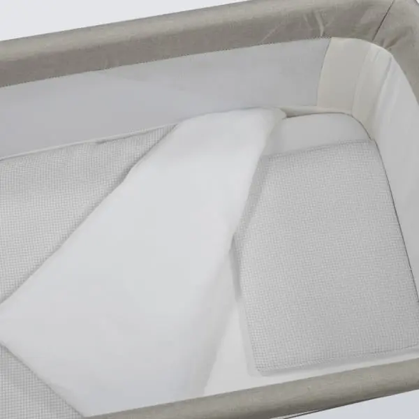 PIUMINO PER CULLA + LENZUOLO CON ANGOLI + CUSCINO 90X50 CM LITTLE BLOOM VICHY GRIGIO TOG 2,5