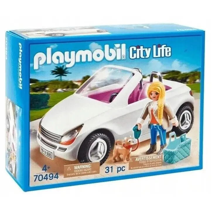 Playmobil 31 Pezzi City Life Decappottabile Donna e Cucciolo 70494