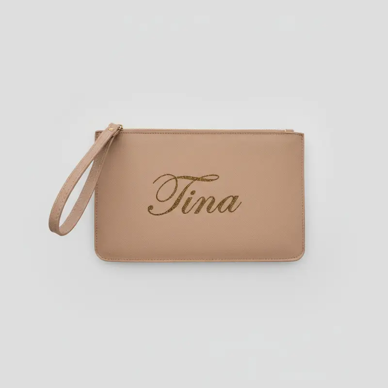Pochette con anello  personalizzabile Idea regalo Simil Pelle