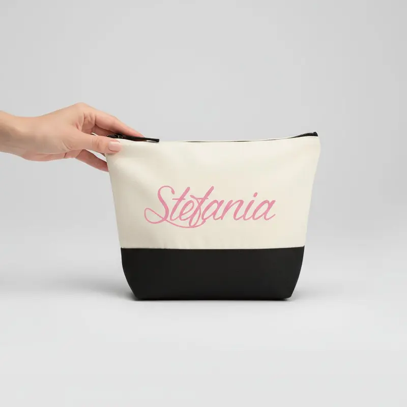 Pochette in cotone Bicolore personalizzabile idea regalo maestre