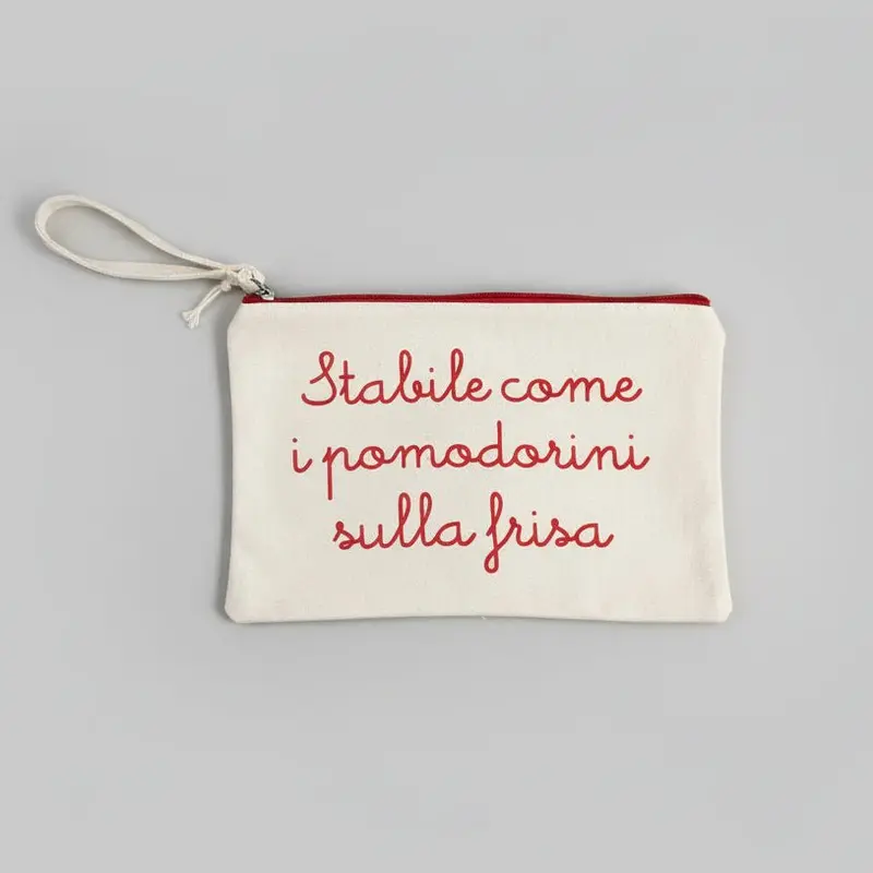 Pochette in cotone  Frase divertente idea regalo "Frisa"