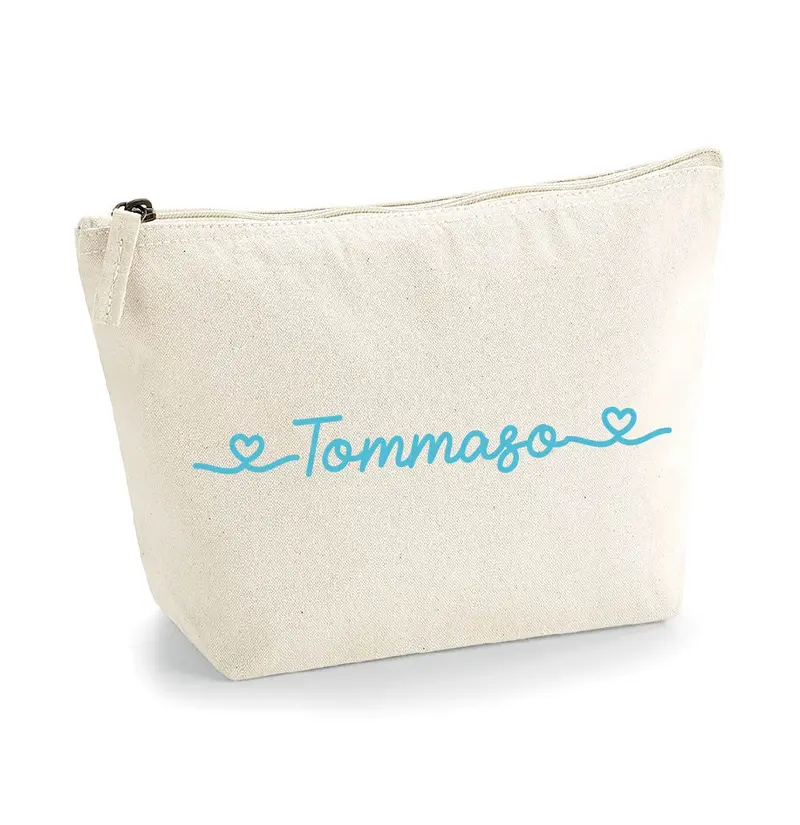 Pochette in cotone organico personalizzabile Nome o Frase idea Regalo